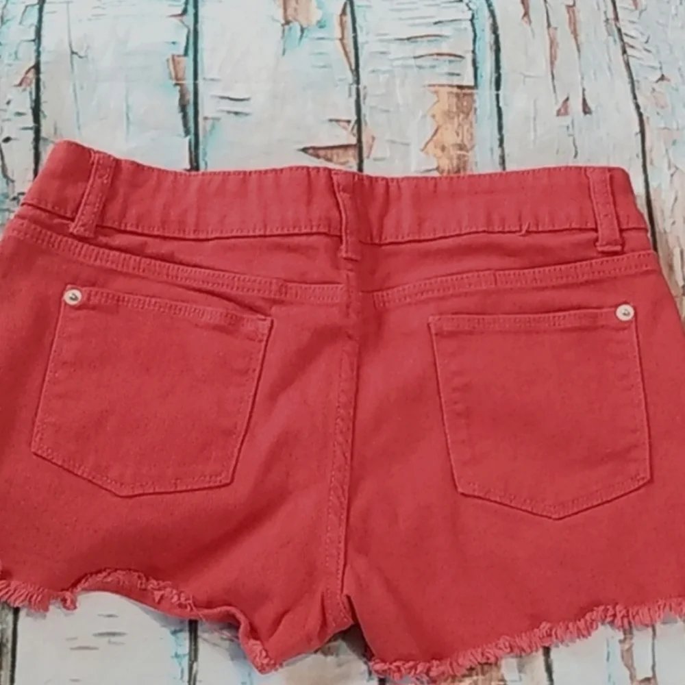🔷️3-$15🔷️NOBO | Red Cut-off Denim Jean Short Shorts Raw Hem Size 11